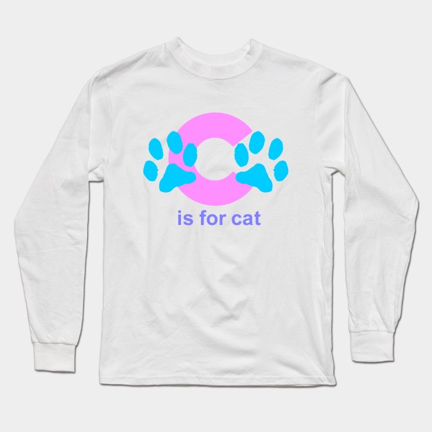 C is for Cat Long Sleeve T-Shirt by Dale Preston Design